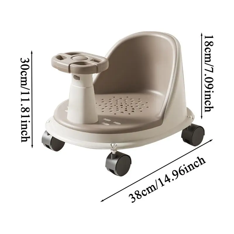 Asiento de baño bebé ergonómico antideslizante con rueda para ducha - imagen 5