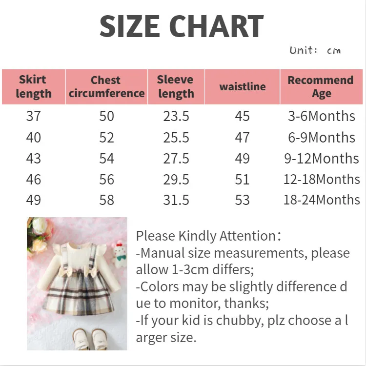 Vestido a cuadros para niña pequeño
