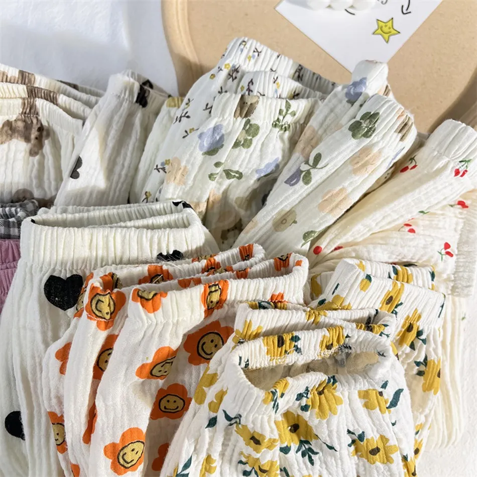 Pantalones de bebé de muselina estampada con cintura elástica - imagen 4