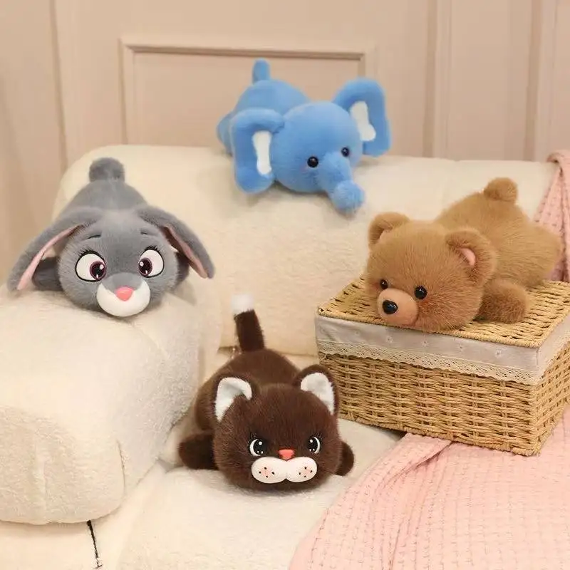 Conejo de peluche acostado, almohada estilo tierno para bebé - imagen 5
