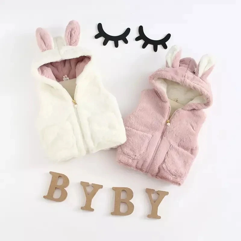 Chaleco terciopelo para bebé – Estilo orejas de conejo - imagen 2
