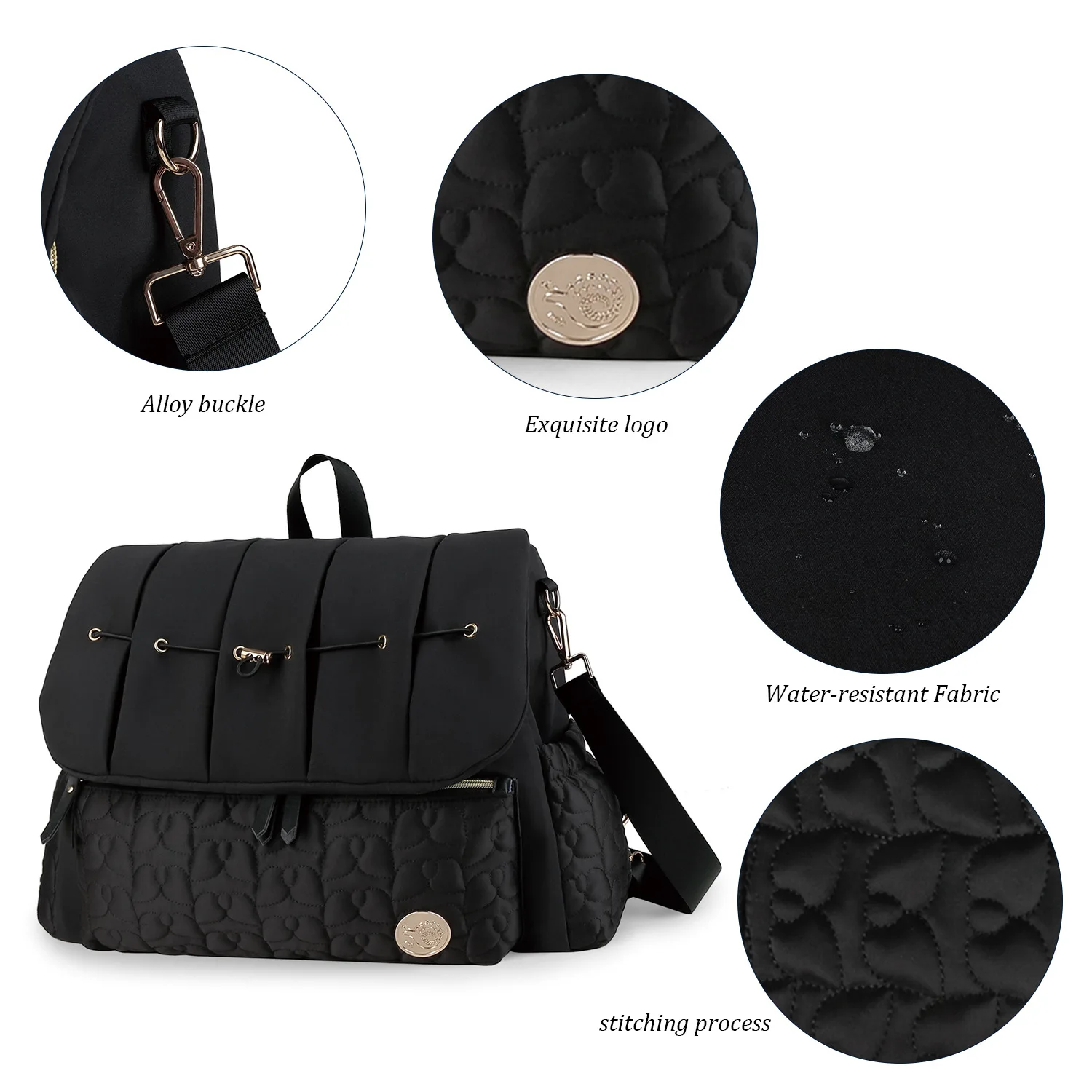 Bolsa pañales bebé mochila maternidad impermeable con cambiador - imagen 5