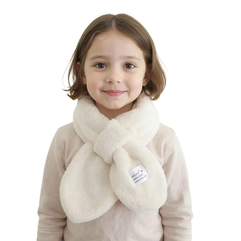 Bufanda de bebé de felpa cálida de invierno – cuello cruzado lisa