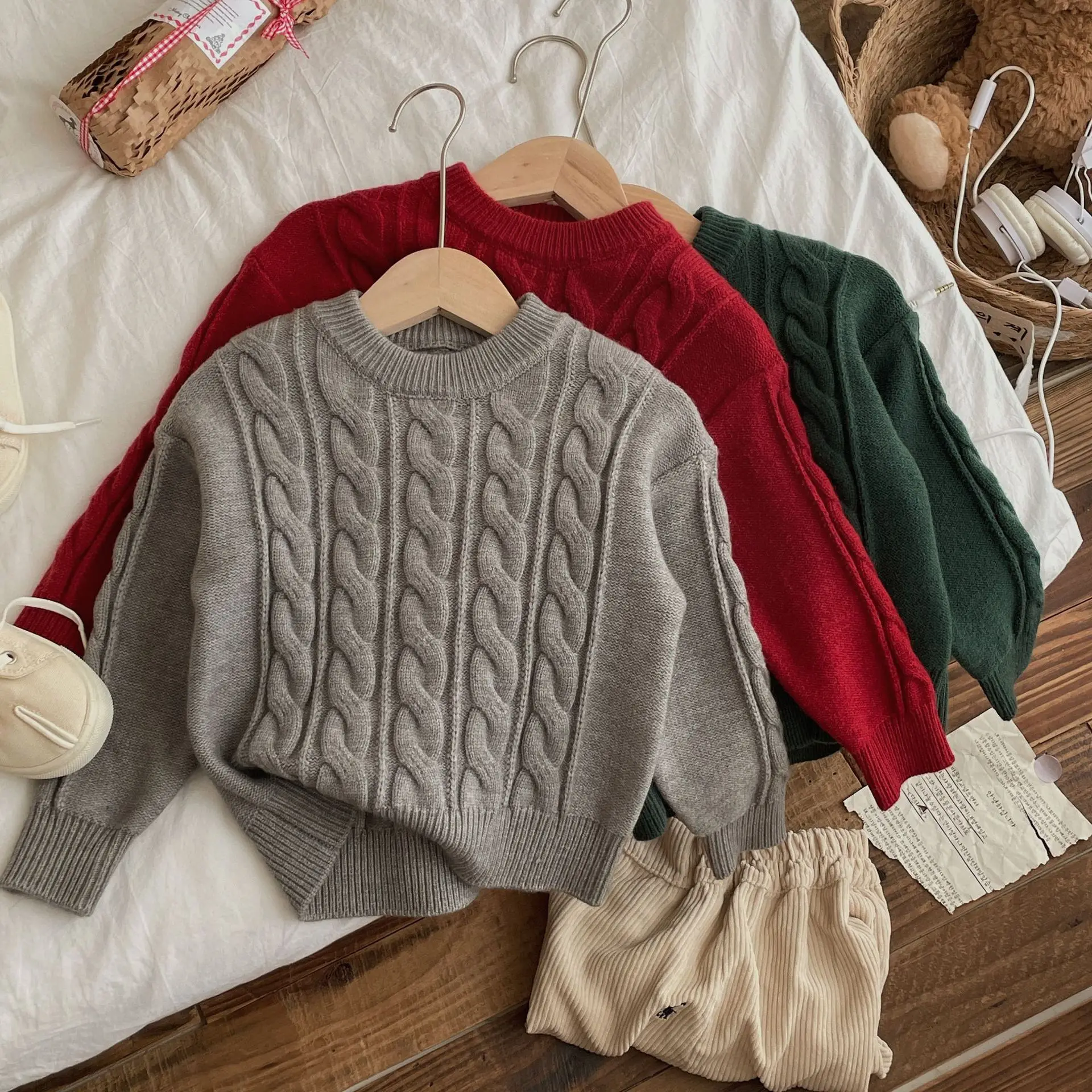 Jersey bebé de algodón grueso para otoño e invierno, cuello redondo - imagen 5