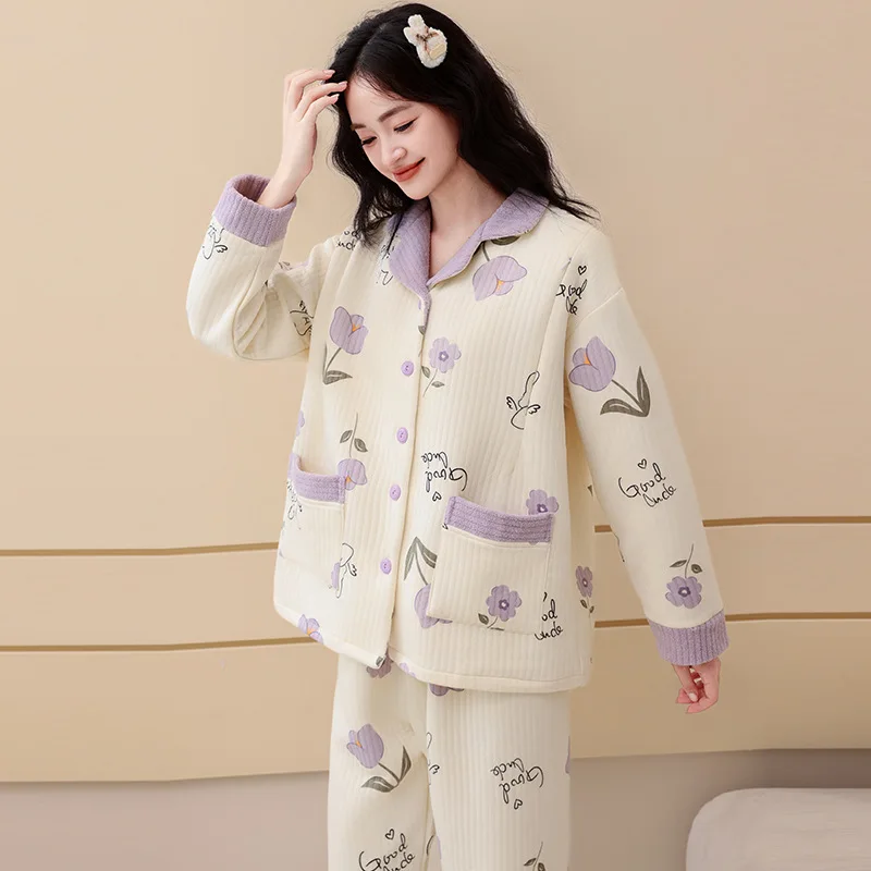 Pijama maternal de algodón para embarazadas – nursing para dormir - imagen 5