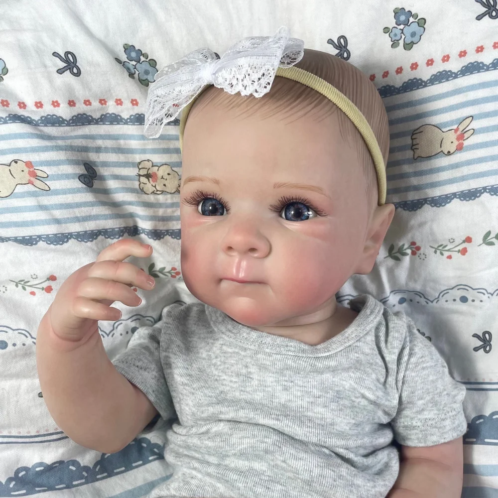 Muñeca Reborn MRB de vinilo realista con pelo pintado
