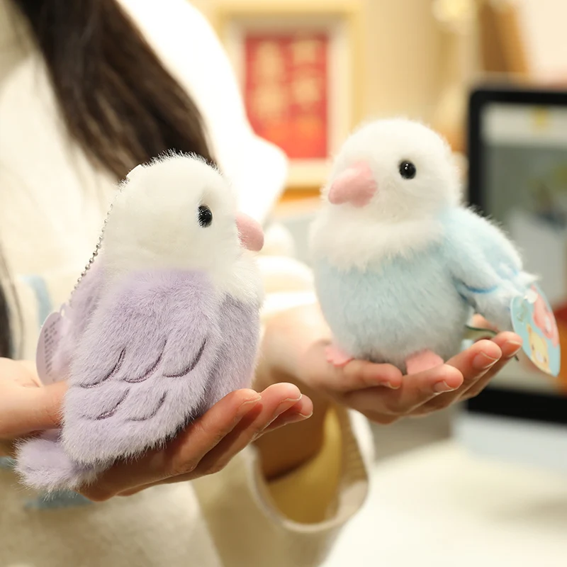 Peluche de loro verde suave con llavero, estilo tierno - imagen 2