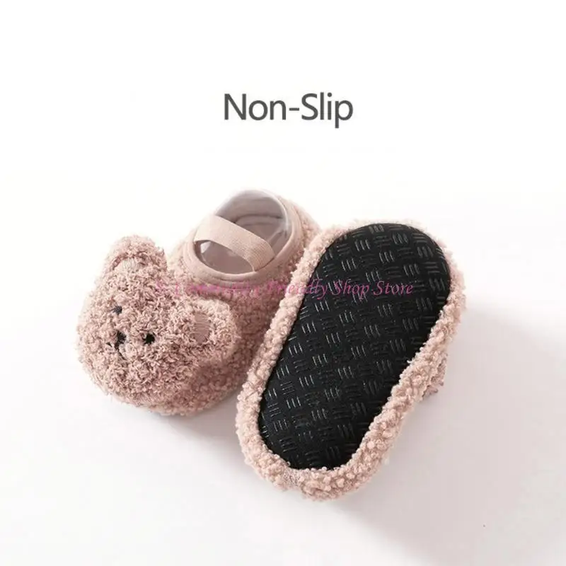 Zapatillas de suelo para bebé con dibujos de osito antideslizantes