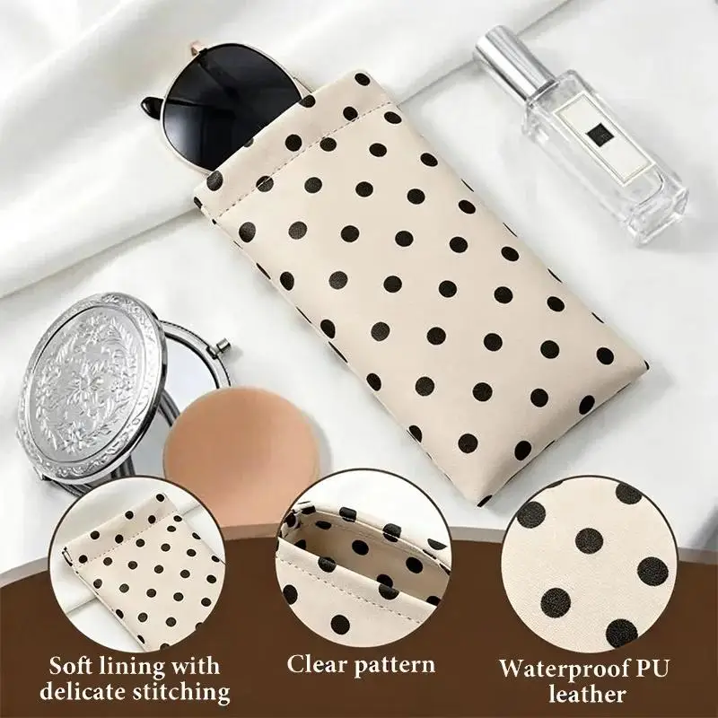 Estuche para gafas portátil con cierre automático y diseño de puntos - imagen 5