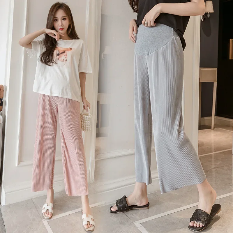 Pantalones de maternidad de cintura alta plisados, corte bota - imagen 3