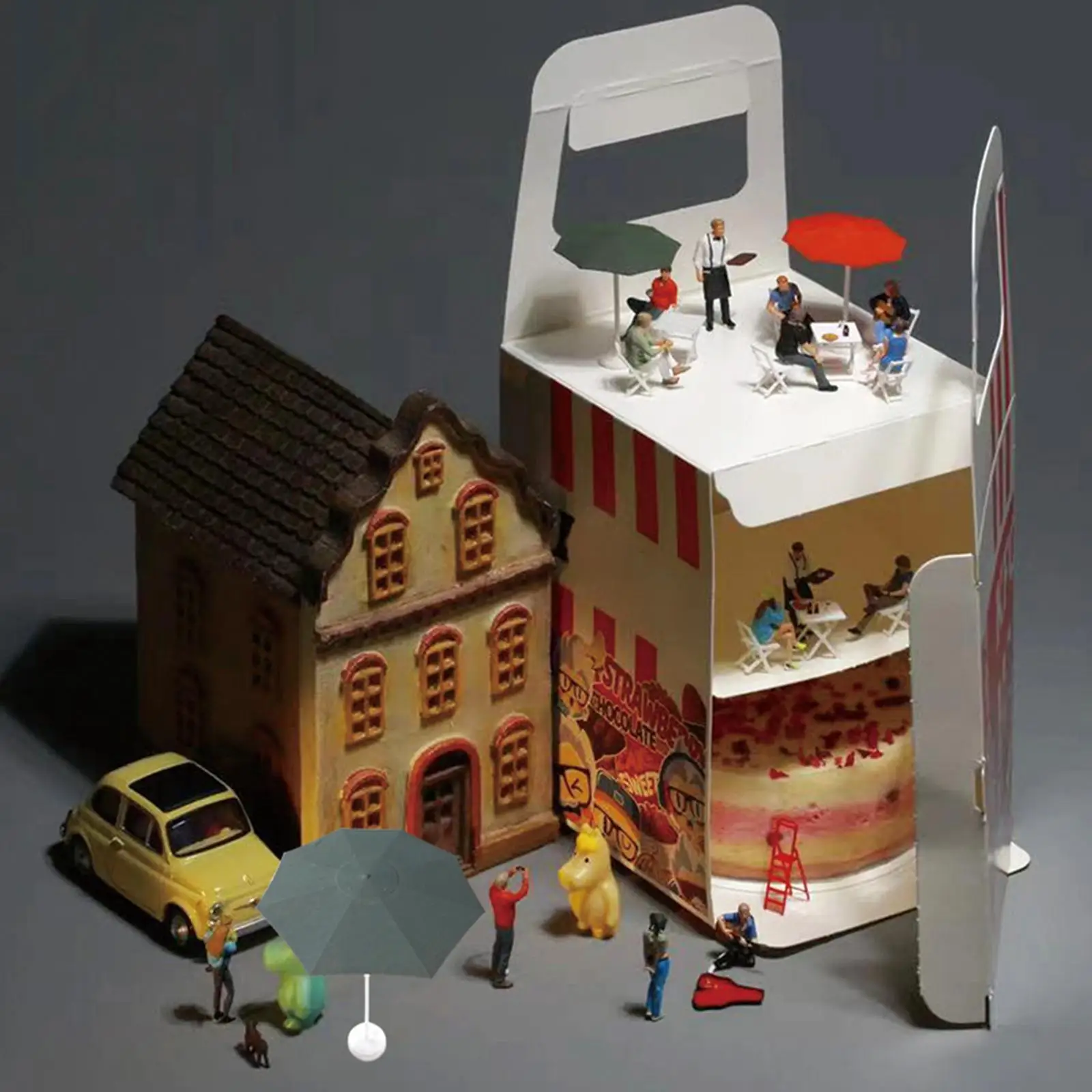 Paraguas miniatura resina para dioramas y casas de muñecas - imagen 4