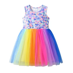 DXTON Vestido de sirena de verano sin mangas para niñas princesa