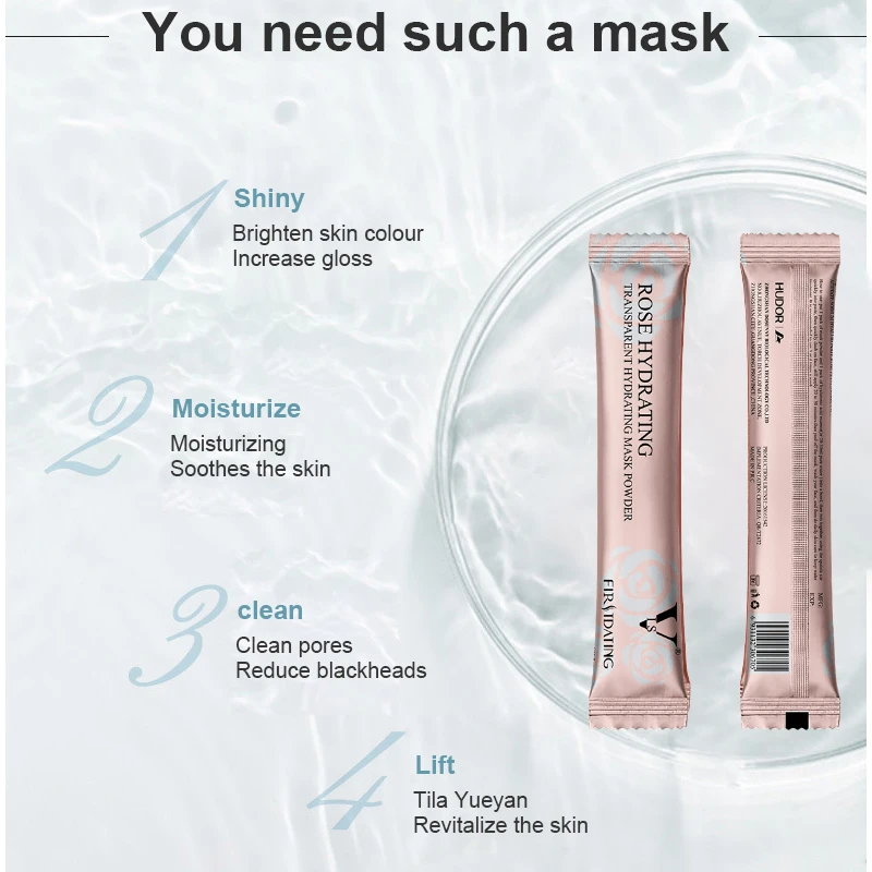 Mascarilla facial hidratante de colágeno rosa en gel - imagen 3