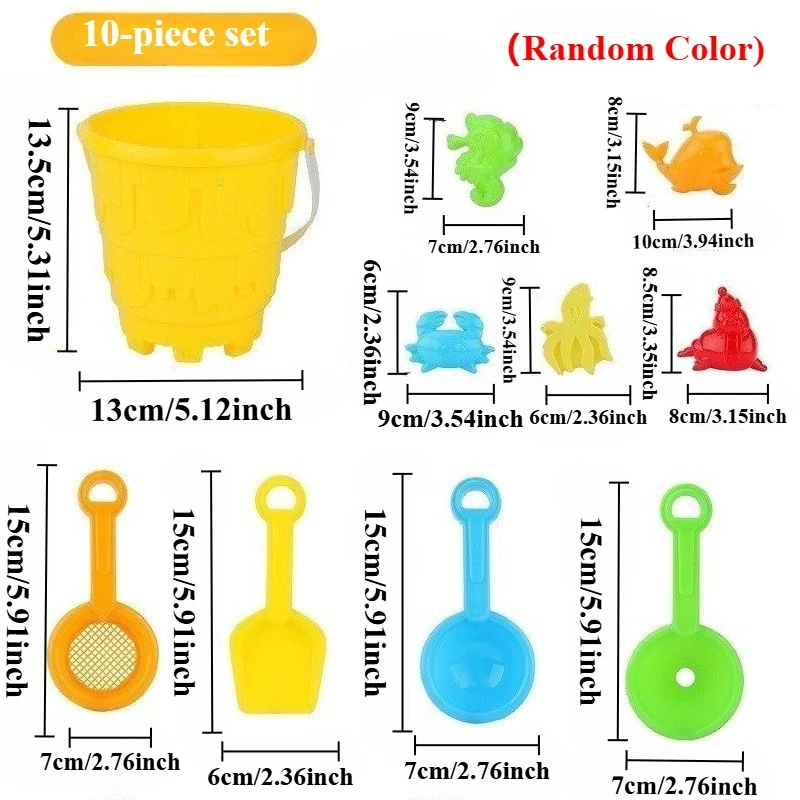 Juguete de arena para playa: juego de cubo y palas sensorial - imagen 3