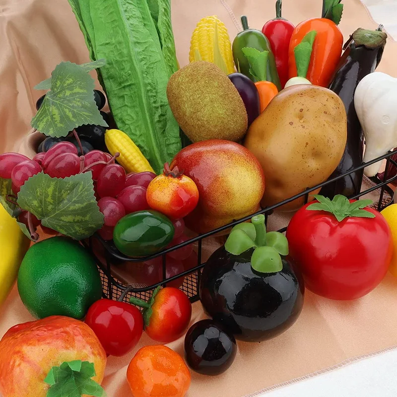 Mini frutas y verduras de juguete para manualidades infantiles - imagen 2