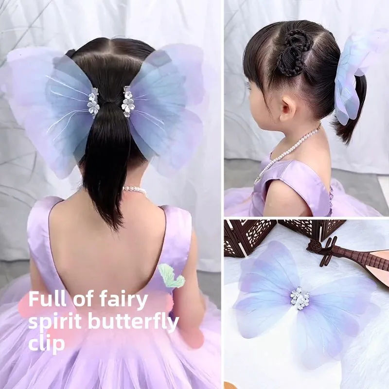 Súper Hada pinzas de cabello tul mariposa vintage para niñas - imagen 5