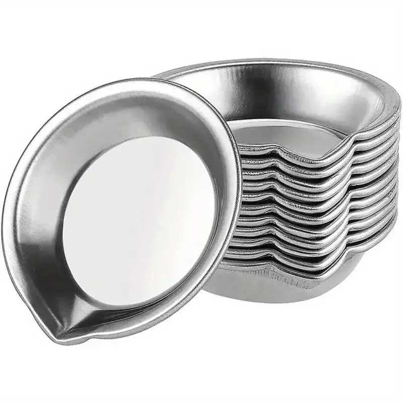 Paleta de mezcla de acero inoxidable con recipientes y tazas
