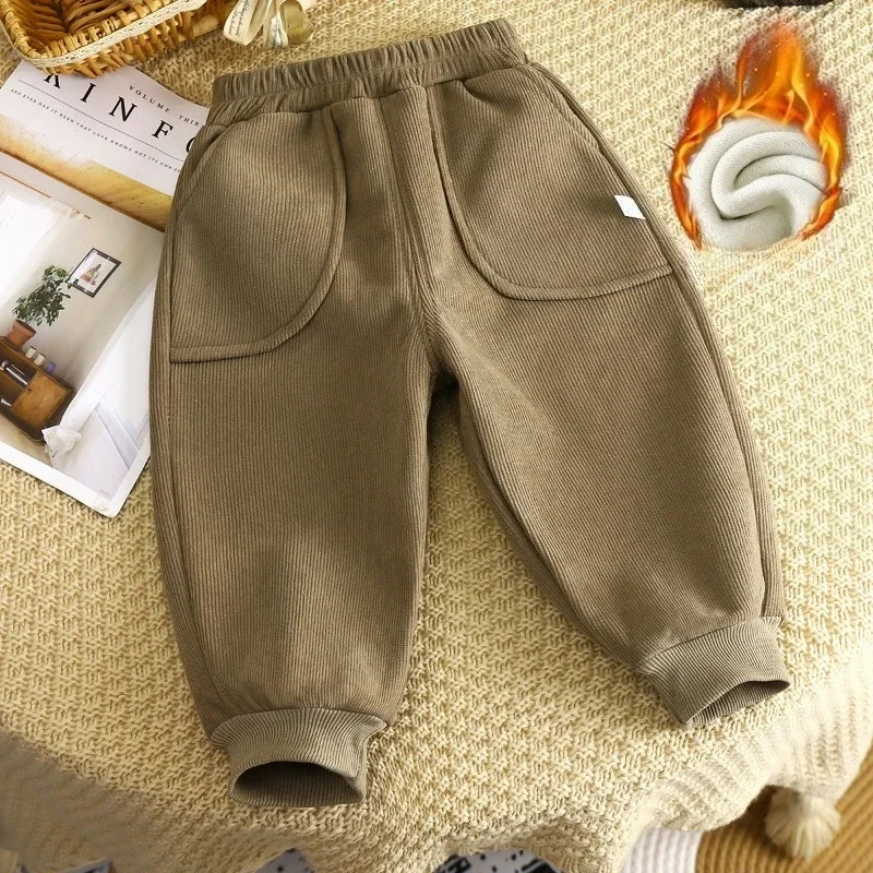 Pantalones de terciopelo grueso para niños, térmicos otoño-invierno - imagen 4