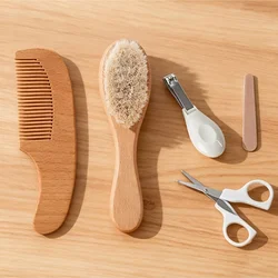 Kit manicura bebé con cepillos y utensilios de madera de haya