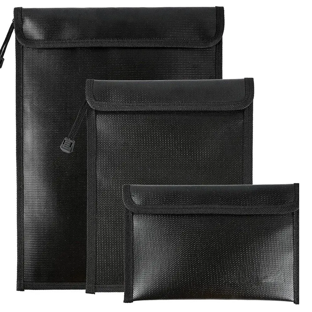 Bolsa ignífuga impermeable para documentos con bloqueo de señal