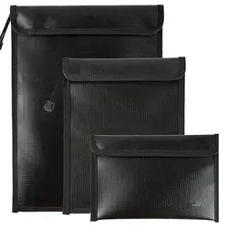 Bolsa ignífuga impermeable para documentos con bloqueo de señal