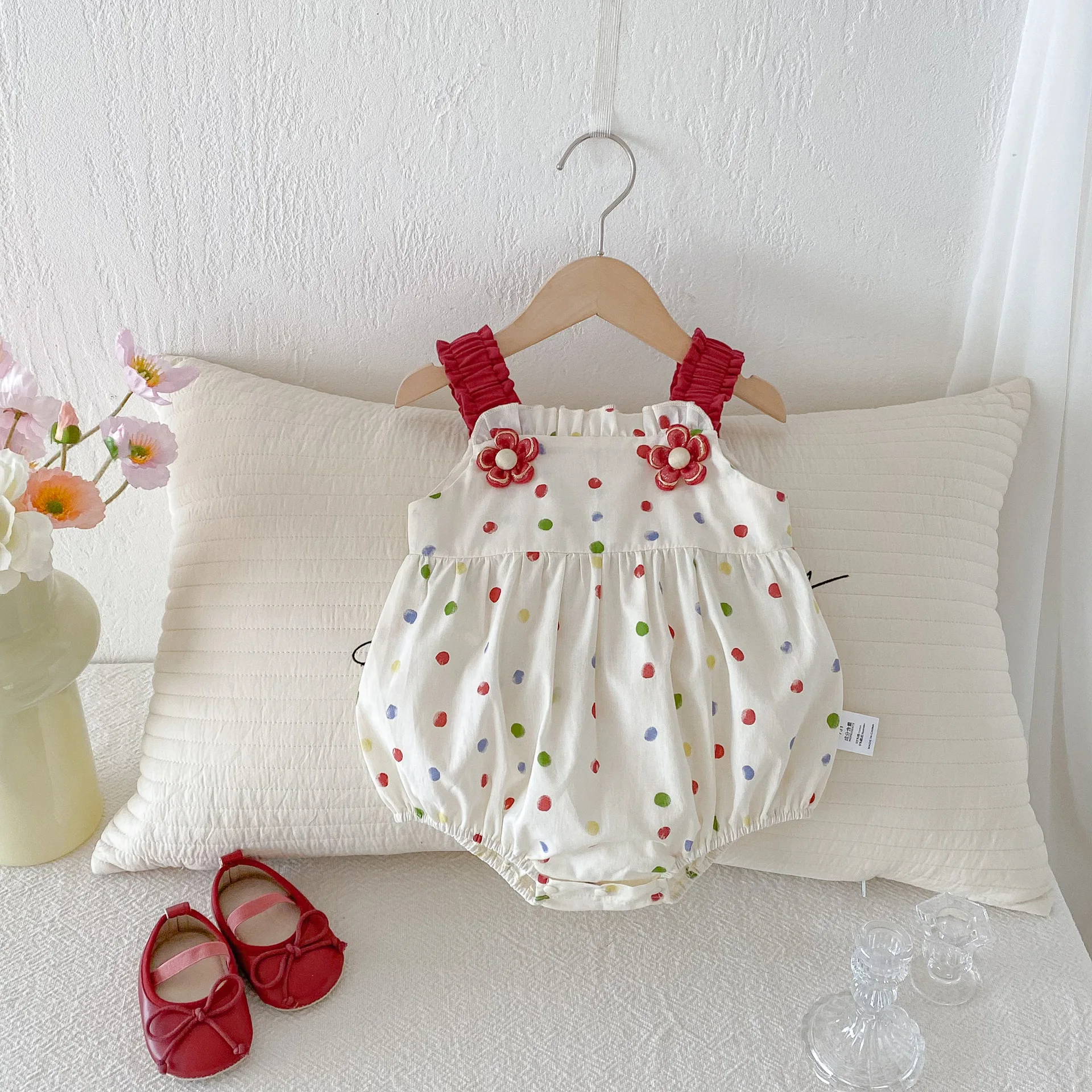 Mono de verano con lunares coloridos para bebés niñas pequeñas - imagen 5