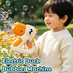 Máquina eléctrica de burbujas con forma de pato para niños