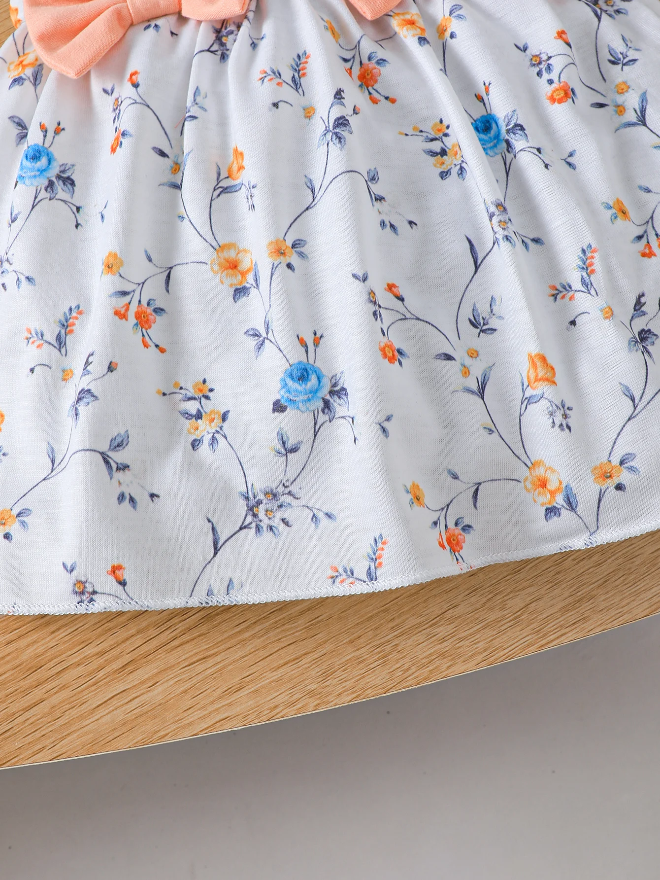 Vestido de niña recién nacida floral con lazo y sombrero de verano - imagen 5