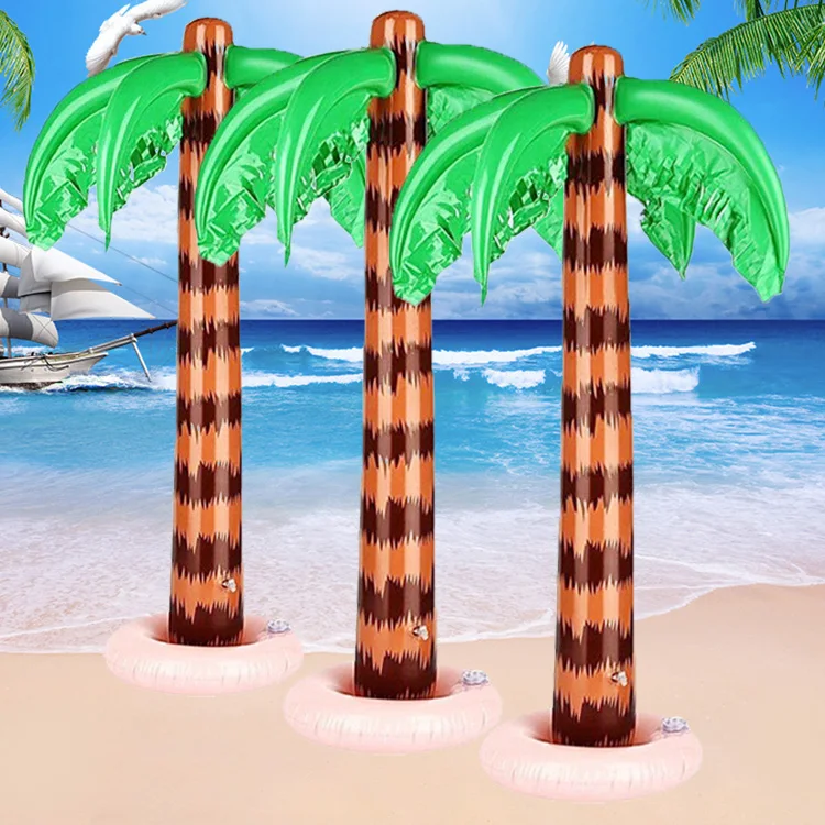 Decoración tropical inflable en el patio o cerca de la piscina