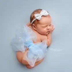 Accesorios de fotografía para recién nacido niña – manta y lazos