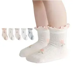 Calcetines verano con flores para niña - Suaves y ligeros
