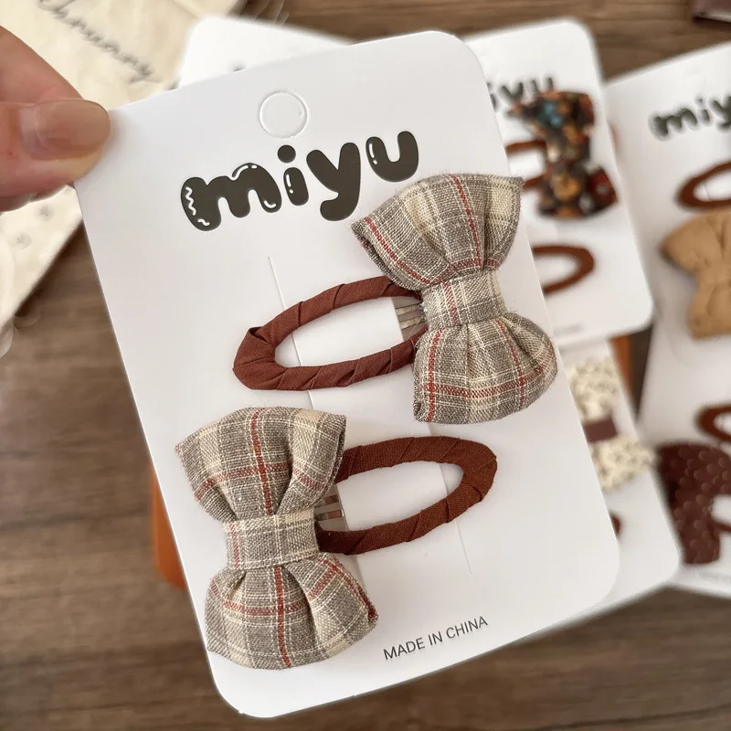 Pinzas de lazo para el cabello infantil – Estilo coreano con lunares - imagen 2