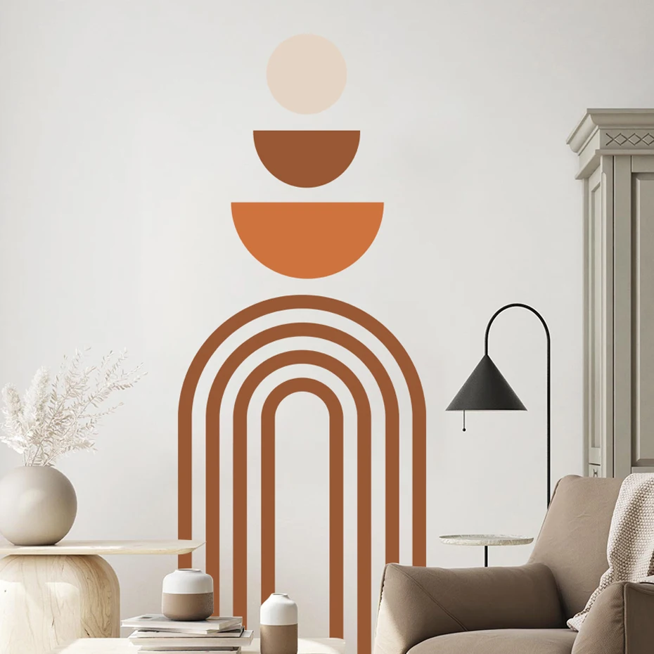 Pegatinas de pared bohemias arcoíris modernas para salón
