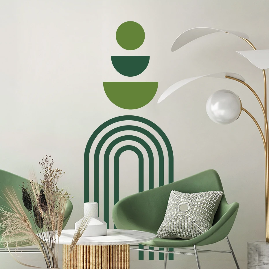 Pegatinas de pared bohemias arcoíris modernas para salón - imagen 5