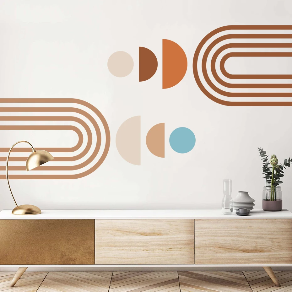 Pegatinas de pared bohemias arcoíris modernas para salón - imagen 4