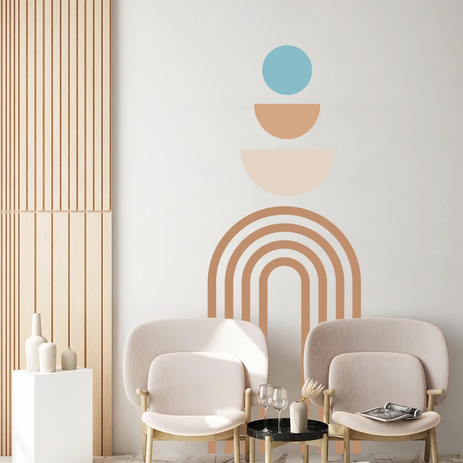 Pegatinas de pared bohemias arcoíris modernas para salón - imagen 2