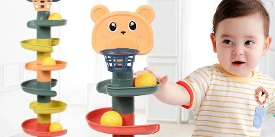 Juguetes Montessori para bebé, bola rodante de pista, empuje, bola deslizante Pop, juegos de Educación Temprana, juguete sensorial para niños, 0, 12, 24, 36 meses